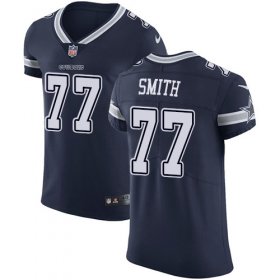 Wholesale Cheap Nike Cowboys #77 Tyron Smith Navy Blue Team Color Men\'s Stitched NFL Vapor Untouchable Elite Jersey