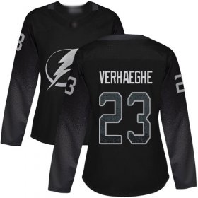 Cheap Adidas Lightning #23 Carter Verhaeghe Black Alternate Authentic Women\'s Stitched NHL Jersey