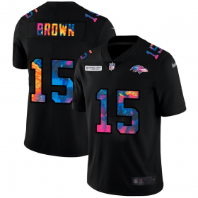 Cheap Baltimore Ravens #15 Marquise Brown Men\'s Nike Multi-Color Black 2020 NFL Crucial Catch Vapor Untouchable Limited Jersey