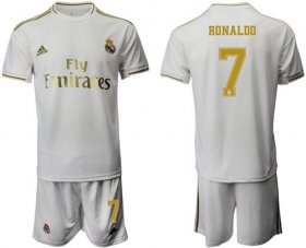 Wholesale Cheap Real Madrid #7 Ronaldo White Home Soccer Club Jersey