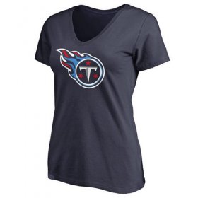 Wholesale Cheap Women\'s Tennessee Titans Pro Line Primary Team Logo Slim Fit T-Shirt Navy