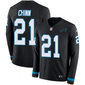 Wholesale Cheap Nike Panthers #21 Jeremy Chinn Black Team Color Men\'s Stitched NFL Limited Therma Long Sleeve Jersey