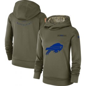 Wholesale Cheap Women\'s Buffalo Bills Nike Olive Salute to Service Sideline Therma Performance Pullover Hoodie