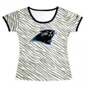 Wholesale Cheap Women's Carolina Panthers Sideline Legend Authentic Logo Zebra Stripes T-Shirt