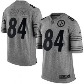 Wholesale Cheap Nike Steelers #84 Antonio Brown Gray Men\'s Stitched NFL Limited Gridiron Gray Jersey