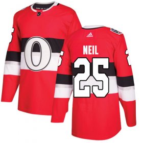 Wholesale Cheap Adidas Senators #25 Chris Neil Red Authentic 2017 100 Classic Stitched Youth NHL Jersey