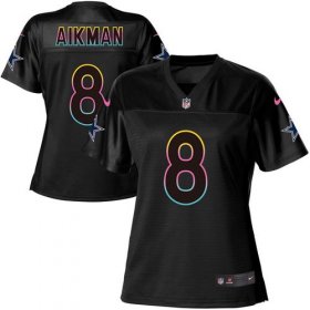 Wholesale Cheap Nike Cowboys #8 Troy Aikman Black Women\'s NFL Fashion Game Jersey