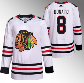 Wholesale Cheap Men\'s Chicago Blackhawks #8 Ryan Donato White Stitched Hockey Jersey