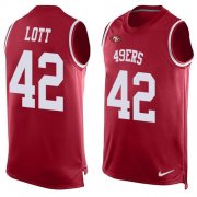 Wholesale Cheap Nike 49ers #42 Ronnie Lott Red Team Color Men's Stitched NFL Limited Tank Top Jersey
