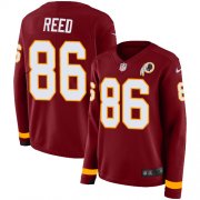 Wholesale Cheap Nike Redskins #86 Jordan Reed Burgundy Red Team Color Women's Stitched NFL Limited Therma Long Sleeve Jersey