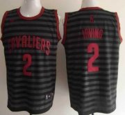 Wholesale Cheap Cleveland Cavaliers #2 Kyrie Irving Gray With Black Pinstripe Jersey