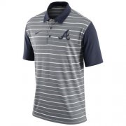 Wholesale Cheap Men's Atlanta Braves Nike Gray Dri-FIT Stripe Polo
