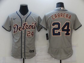 Wholesale Cheap Men Detroit Tigers 24 Cabrera Grey Elite 2021 Nike MLB Jersey