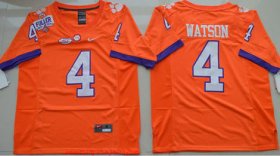 Wholesale Cheap Men\'s Clemson Tigers #4 Deshaun Watson Orange Stitched NCAA Nike 2016 College Football Jersey