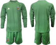 Wholesale Cheap Argentina Blank Army Green Long Sleeves Goalkeeper Soccer Country Jersey