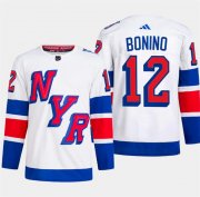Cheap Men's New York Rangers #12 Nick Bonino White 2024 Stadium Series Stitched Jersey