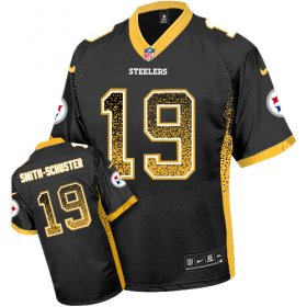 Wholesale Cheap Nike Steelers #19 JuJu Smith-Schuster Black Team Color Men\'s Stitched NFL Elite Drift Fashion Jersey