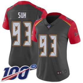 Wholesale Cheap Nike Buccaneers #93 Ndamukong Suh Gray Women\'s Stitched NFL Limited Inverted Legend 100th Season Jersey
