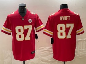Cheap Men\'s Kansas City Chiefs #87 Taylor Swift Red Vapor Untouchable Limited Football Stitched Jersey