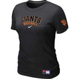 Wholesale Cheap Women\'s San Francisco Giants Nike Short Sleeve Practice MLB T-Shirt Black