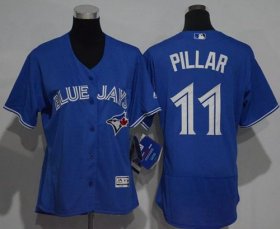 Wholesale Cheap Blue Jays #11 Kevin Pillar Blue Flexbase Authentic Women\'s Stitched MLB Jersey