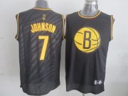 Wholesale Cheap Brooklyn Nets #7 Joe Johnson Revolution 30 Swingman 2014 Black With Gold Jersey