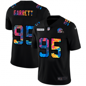 Cheap Cleveland Browns #95 Myles Garrett Men\'s Nike Multi-Color Black 2020 NFL Crucial Catch Vapor Untouchable Limited Jersey