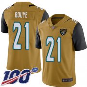 Wholesale Cheap Nike Jaguars #21 A.J. Bouye Gold Men's Stitched NFL Limited Rush 100th Season Jersey