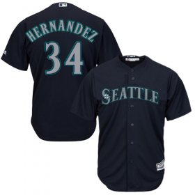 Wholesale Cheap Mariners #34 Felix Hernandez Navy Blue Alternate Women\'s Stitched MLB Jersey