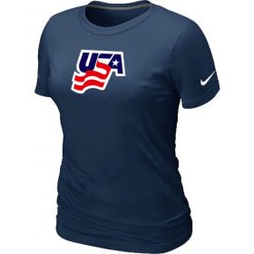 Wholesale Cheap Women\'s Nike USA Graphic Legend Performance Collection Locker Room T-Shirt Dark Blue