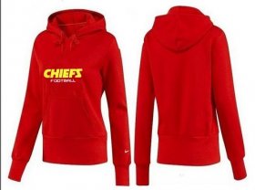 Wholesale Cheap Women\'s Kansas City Chiefs Logo Pullover Hoodie Red