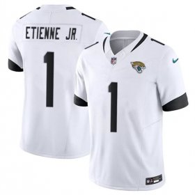 Cheap Men\'s Jacksonville Jaguars #1 Travis Etienne Jr. White 2023 F.U.S.E Vapor Untouchable Limited Football Stitched Jersey