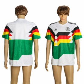 Wholesale Cheap Germany Blank White/Green 1990 Throwback Soccer Country Jersey