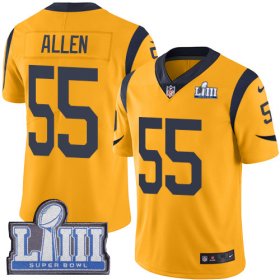 Wholesale Cheap Nike Rams #55 Brian Allen Gold Super Bowl LIII Bound Men\'s Stitched NFL Limited Rush Jersey