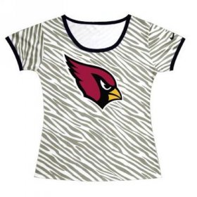 Wholesale Cheap Women\'s Arizona Cardinals Sideline Legend Authentic Logo Zebra Stripes T-Shirt