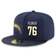 Wholesale Cheap San Diego Chargers #76 D.J. Fluker Snapback Cap NFL Player Navy Blue with White Number Stitched Hat