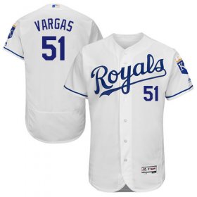 Wholesale Cheap Royals #51 Jason Vargas White Flexbase Authentic Collection Stitched MLB Jersey