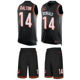 Wholesale Cheap Nike Bengals #14 Andy Dalton Black Team Color Men\'s Stitched NFL Limited Tank Top Suit Jersey