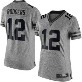 Wholesale Cheap Nike Packers #12 Aaron Rodgers Gray Women\'s Stitched NFL Limited Gridiron Gray Jersey