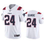 Wholesale Cheap New England Patriots #24 Stephon Gilmore Men's Nike White 2020 Vapor Limited Jersey