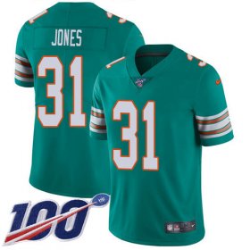 Wholesale Cheap Nike Dolphins #31 Byron Jones Aqua Green Alternate Youth Stitched NFL 100th Season Vapor Untouchable Limited Jersey