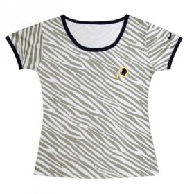 Wholesale Cheap Women\'s Nike Washington Redskins Chest Embroidered Logo Zebra Stripes T-Shirt