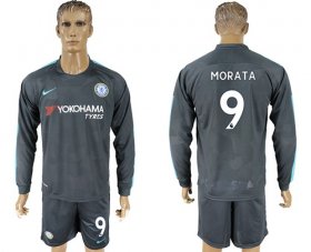 Wholesale Cheap Chelsea #9 Morata Sec Away Long Sleeves Soccer Club Jersey