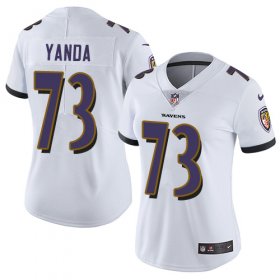 Wholesale Cheap Nike Ravens #73 Marshal Yanda White Women\'s Stitched NFL Vapor Untouchable Limited Jersey