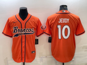 Wholesale Cheap Men's Denver Broncos #10 Jerry Jeudy Orange Stitched Cool Base Nike Baseball Jersey