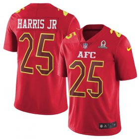 Wholesale Cheap Nike Broncos #25 Chris Harris Jr Red Men\'s Stitched NFL Limited AFC 2017 Pro Bowl Jersey