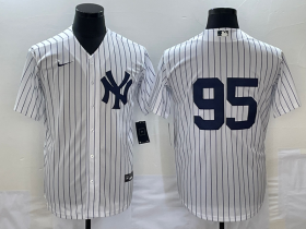 Cheap Men\'s New York Yankees #95 Oswaldo Cabrera White Stitched Nike Cool Base Throwback Jersey