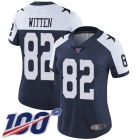 Wholesale Cheap Nike Cowboys #82 Jason Witten Navy Blue Thanksgiving Women\'s Stitched NFL 100th Season Vapor Throwback Limited Jersey