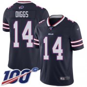 Wholesale Cheap Nike Bills #14 Stefon Diggs Navy Men's Stitched NFL Limited Inverted Legend 100th Season Jersey