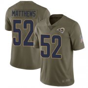 Wholesale Cheap Nike Rams #52 Clay Matthews Olive Men's Stitched NFL Limited 2017 Salute To Service Jersey